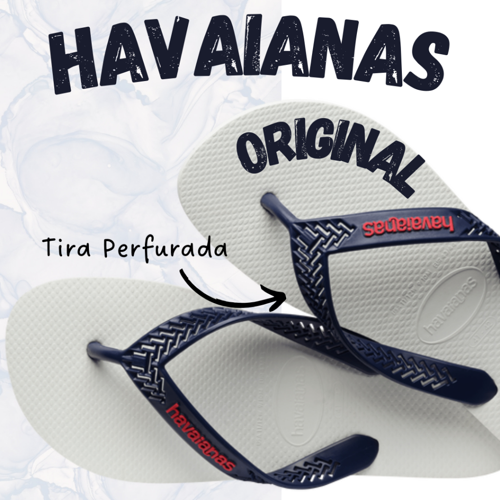 Chinelo Sandália Flip Flop Havaianas Power Light Solid Branco Azul