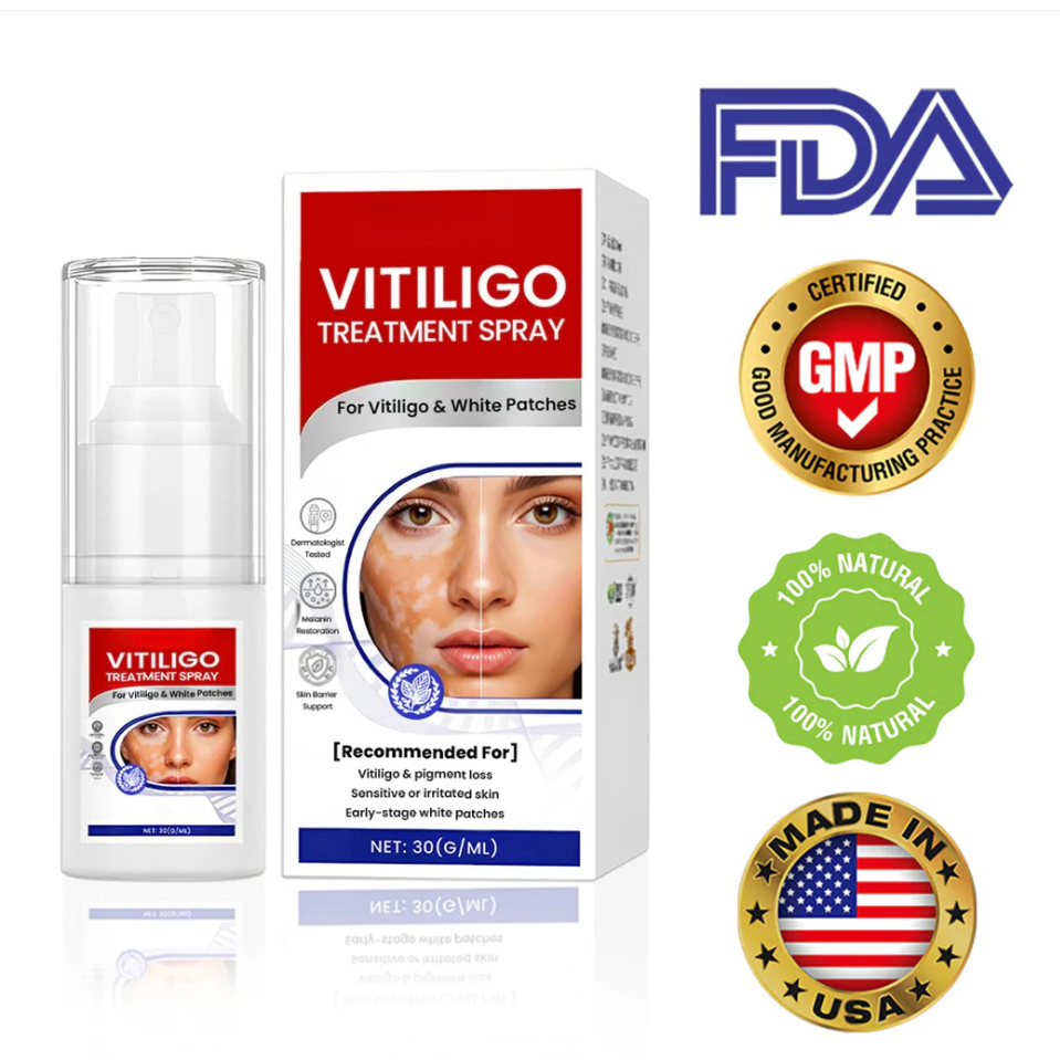 Vitiligo Aspecto do Tom da Pele Spray 30 ml – Suporte de Pigmento e Reparo da Barreira | Carbomer, Arginina, Cuidado