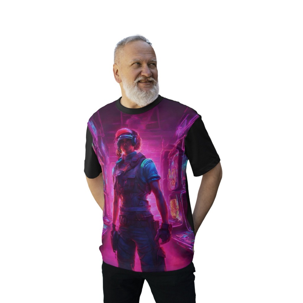Camiseta Plus Size Neon Brilha Luz Negra Gamer Jogo Nerd