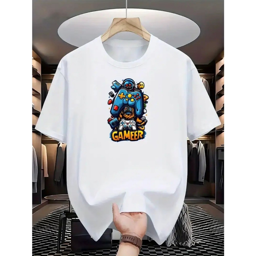 Camiseta Algodão Casual Adulto Infantil e Plus Size Streetwear Gamer
