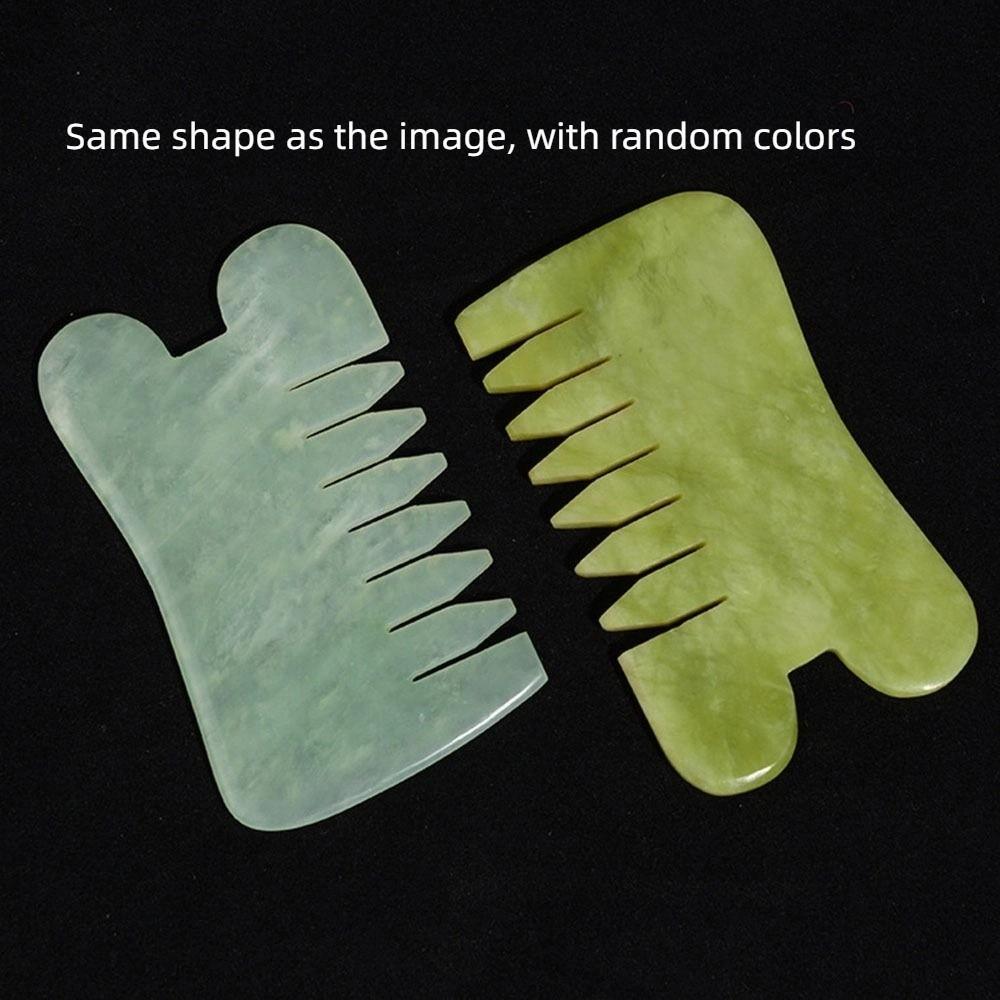 Pente De Massagem , Escova De Cabelo Hsiuyen Jade Verde , Natural Retro Clássico Gua Sha Board Stone Firming Skin