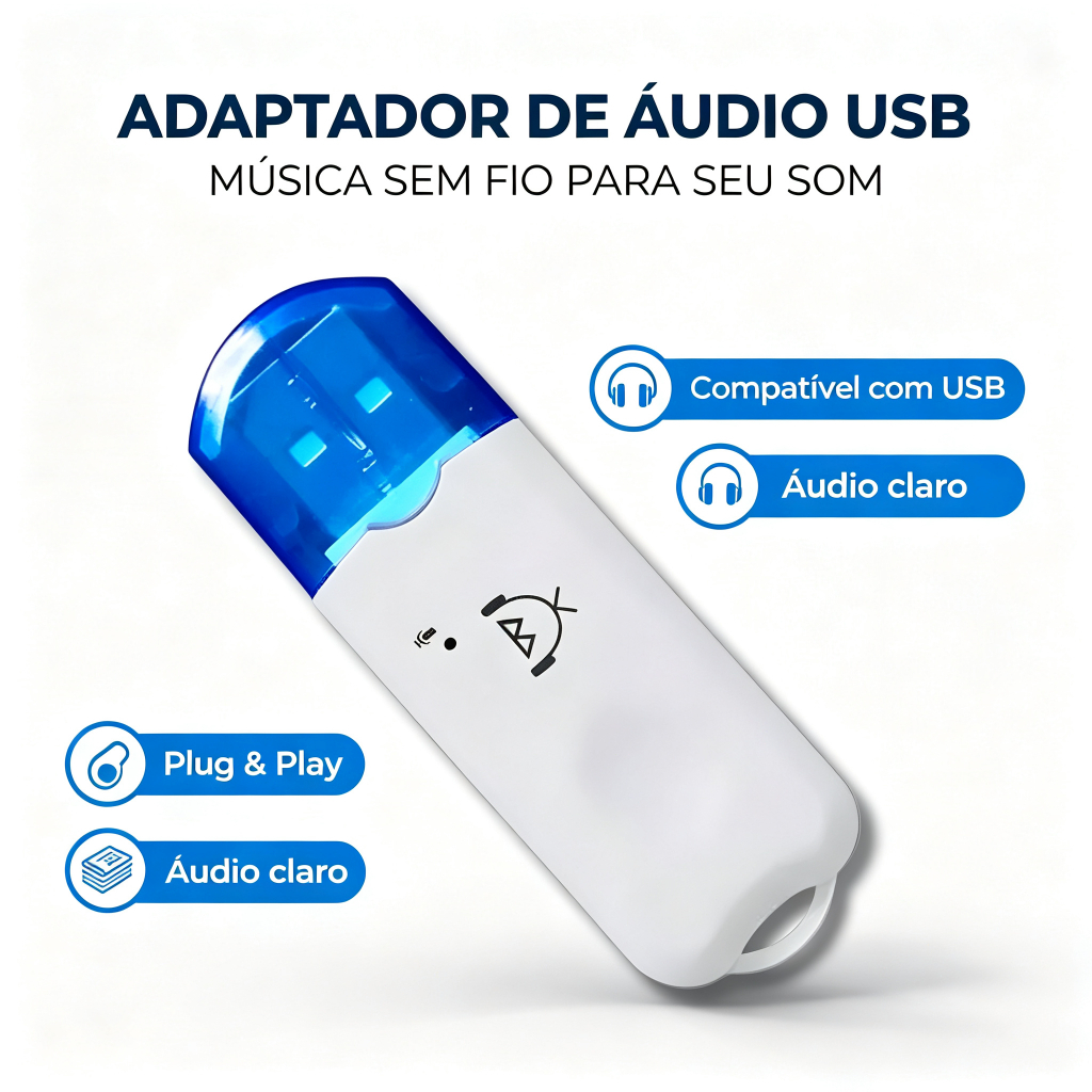 Bluetooth 5.0 USB Audio Receiver for Car, Wireless Music Adapter, No Interference Clear Sound