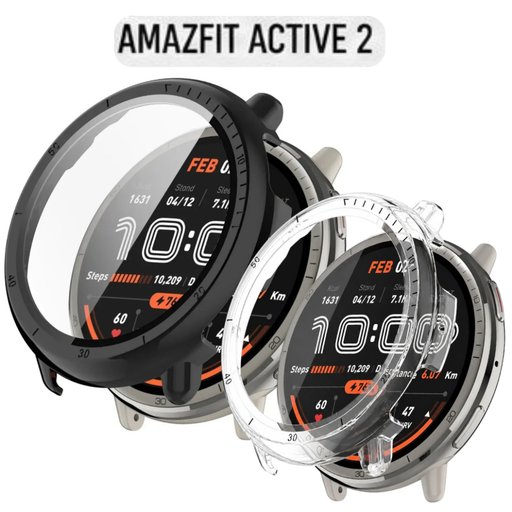 Capinha Case AntiQueda Protetora Para Amazfit Active 2 44mm A2437 Pelicula Embutida