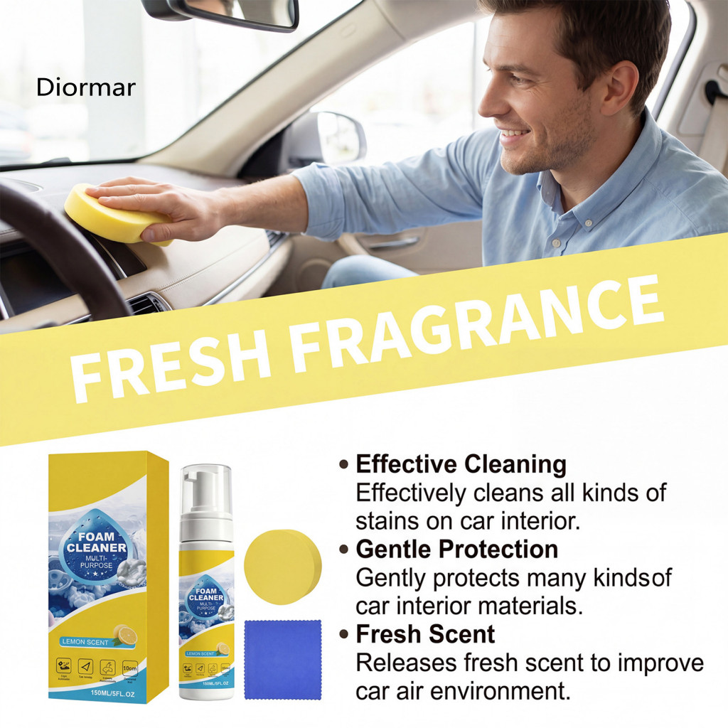 Car Dashboard Cleaner Foam Upholstery with Fresh Aroma – Gentle Efficient Stain Removal Care for Drivers for Southeast