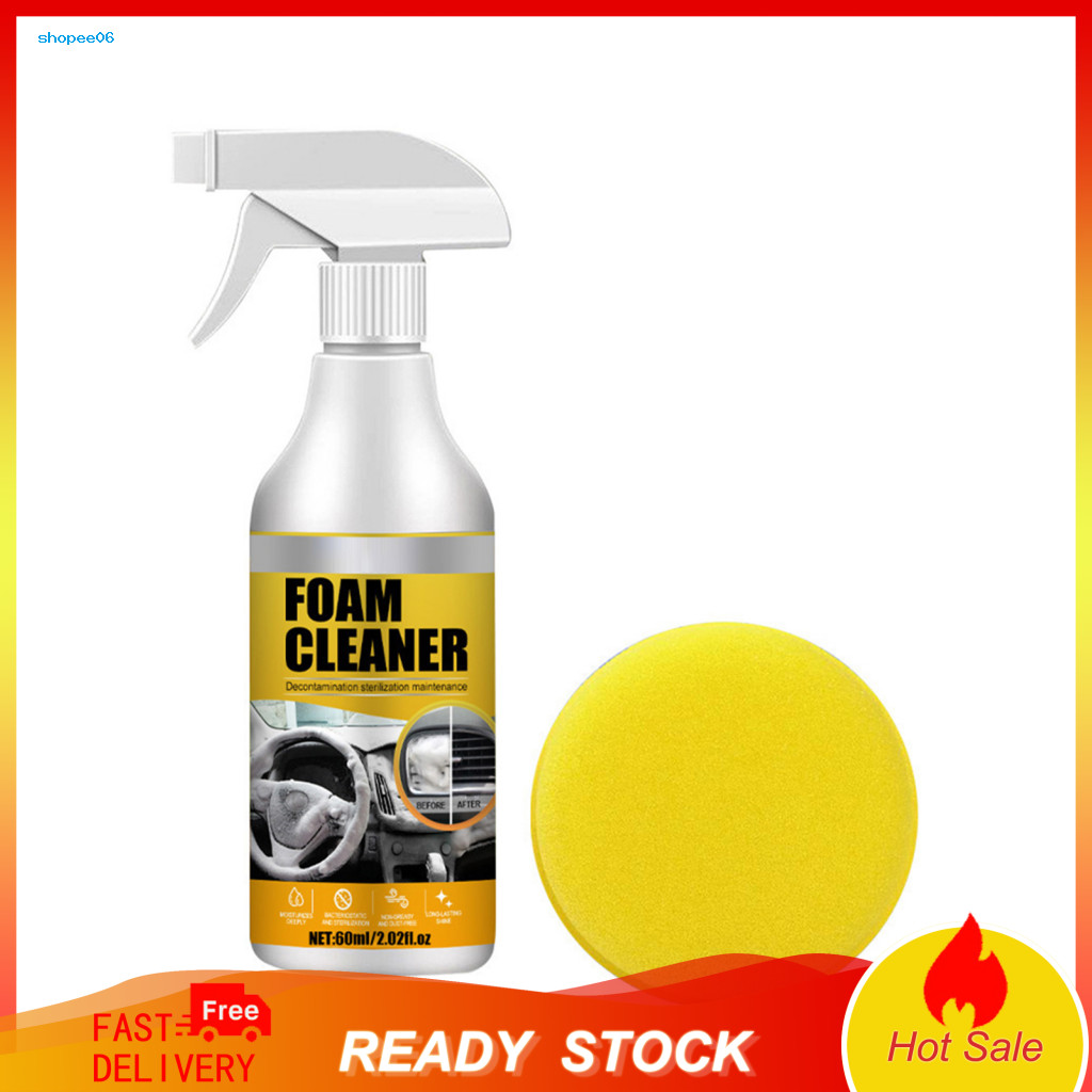 Vinyl Cleaner Car 60ml Eco-friendly Foam – Fast-acting Upholstery Dash Leather Stain Remover Multifunctional Foaming f