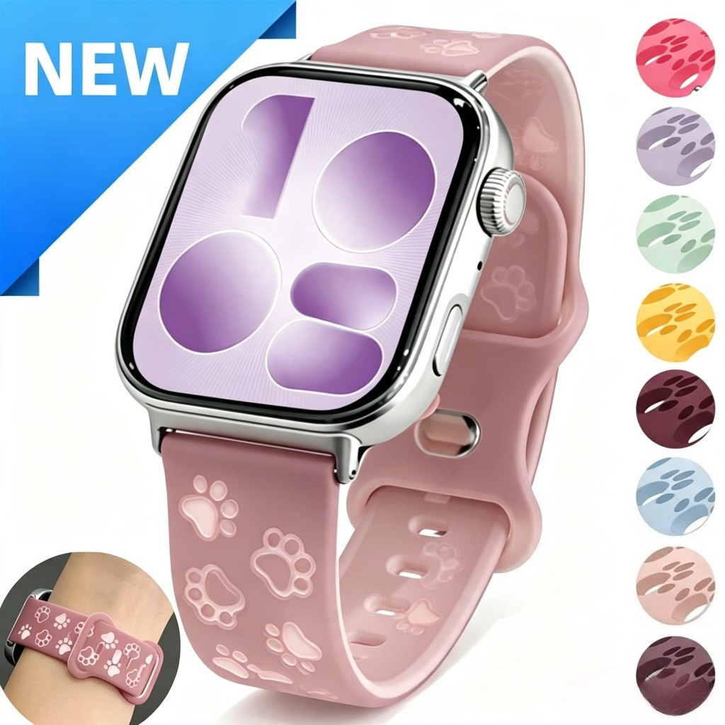 Pulseira De Silicone De Dois Tons Com Pata Fofa Para Huawei Watch Fit 5 Fit5Pro Fit4/3 5Pro 4Pro