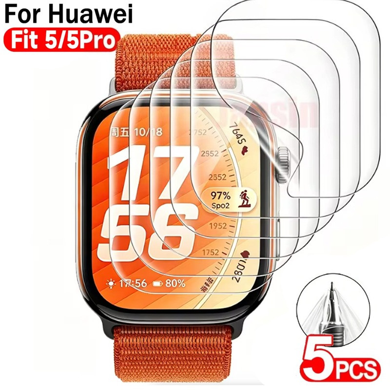 5 Pçs Filme De Hidrogel Para Huawei Watch Fit 5 Pro/Protetor De Tela HD Claro Anti Risco Fit5 Fit4 Fit4Pro