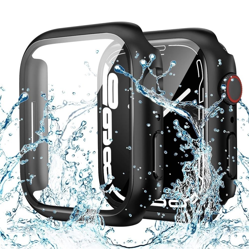 Apple Watch Capa Case Bumper C/ Vidro 3d Temperado  Compatível Smartwatch Mesmo Tanmanha /41/45 Mm