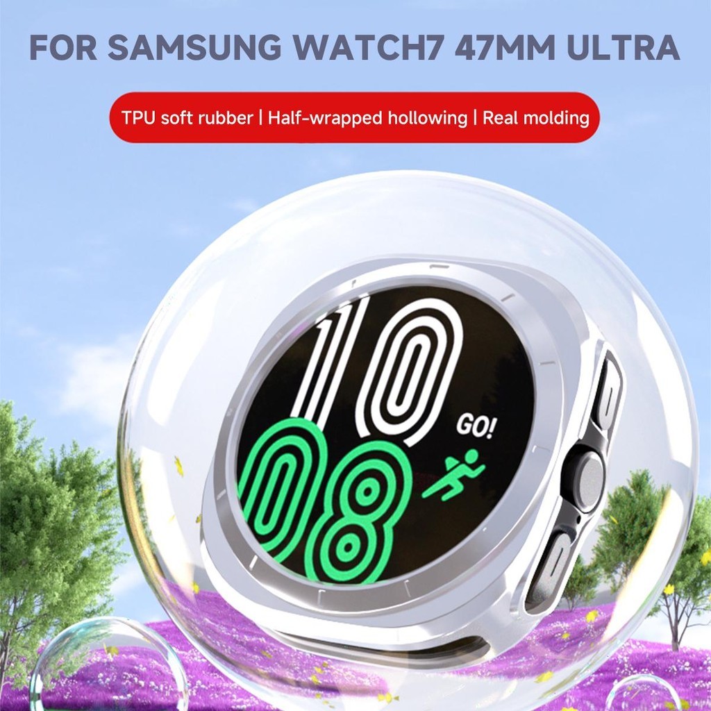 Capa Protetora De Silicone Macio Para Galaxy Watch8 Ultra 47mm 2025 TPU Oca Watch7 47mm 2024 Sem Tela Smart Watch Bumper