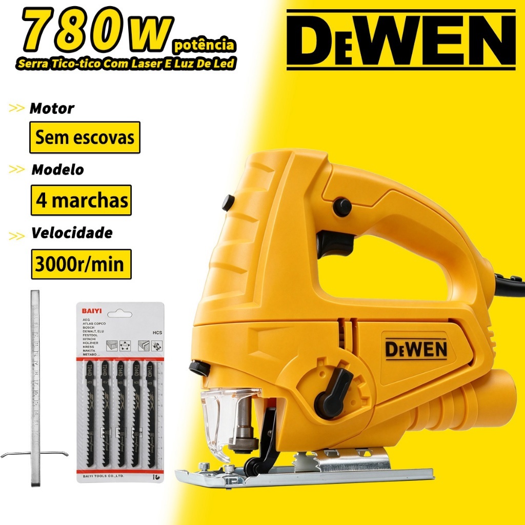 Serra tico-tico profissional com laser 780W for Cutting Wood Plastic and Steel