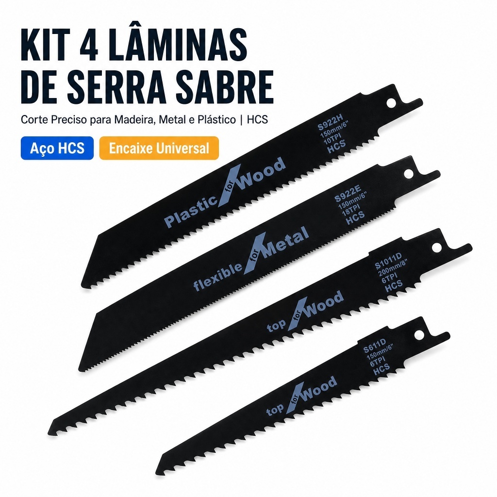150mm/200mm Wood Reciprocating Saw Blade Kitfor Fast Cutting Green Wood Pruning Under Universal Shank
