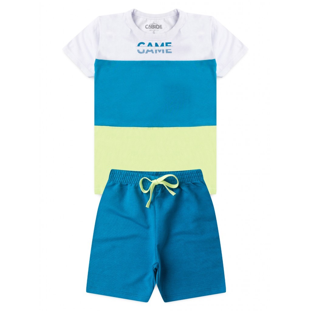 Conjunto Infantil Menino Camiseta Bermuda Colorful
