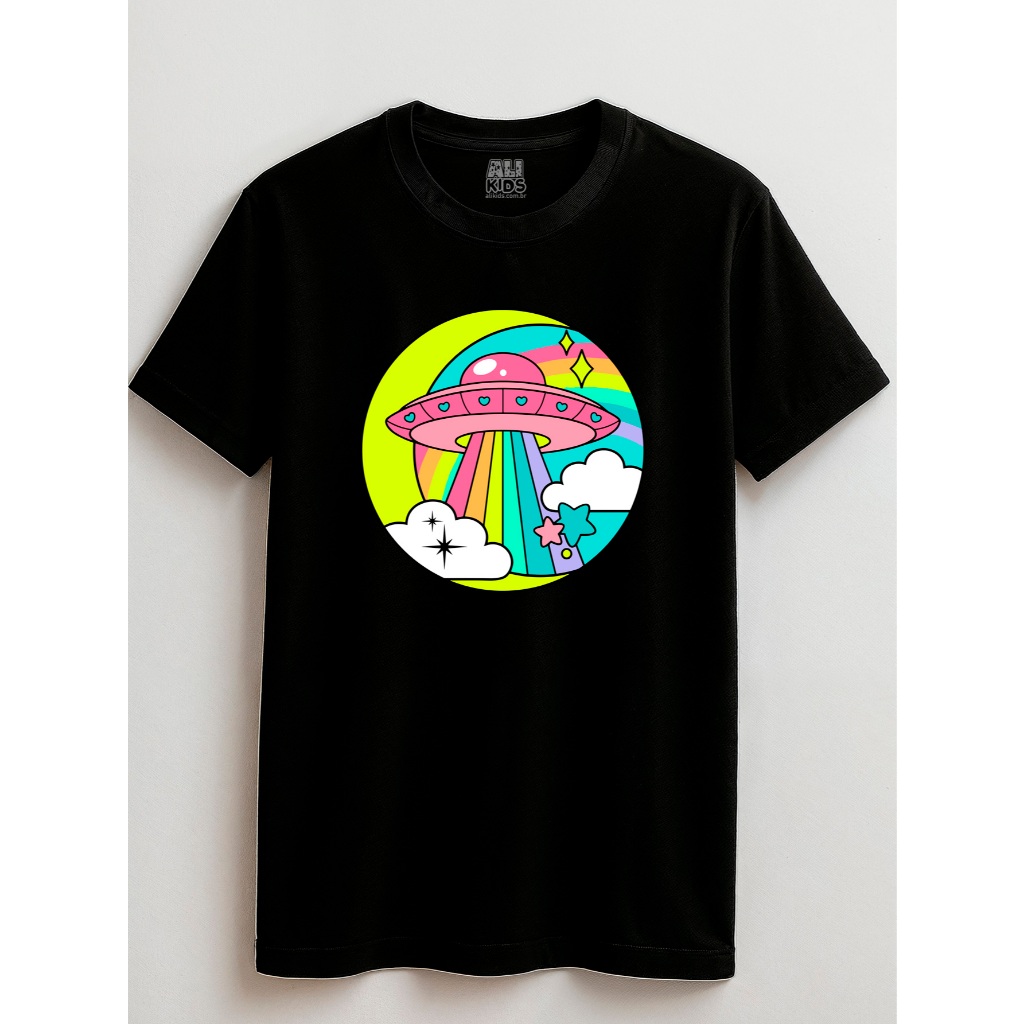 Camiseta Urban Juvenil e Infantil 2 ao 16 anos Streetwear Ovni Colorida