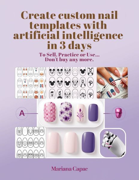 Create custom nail templates with artificial intelligence in 3 days. To Sell, Practice or Use...Don't buy any more.