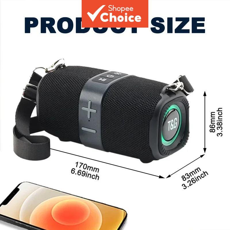 T & G TG667 Alto-Falante Bluetooth Portátil Sem Fio Com Drivers Duplos Luzes RGB