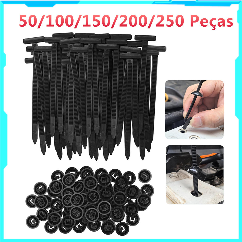 Fivela Universal de Nylon com travamento automático 50-250, laços com zíper em forma de T, reparo de para-choque de port