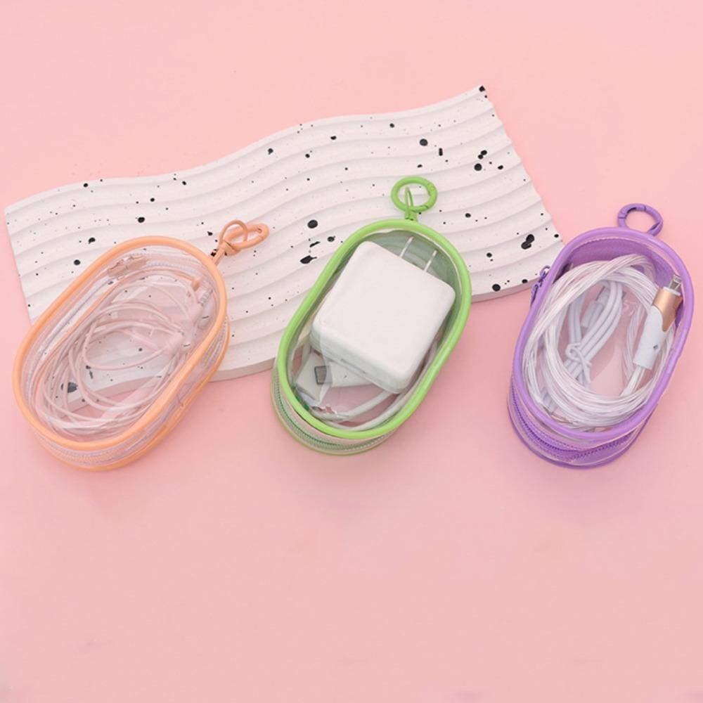 Bolsa Para Carregador De Telefone FTARLY , Transparente Com De Armazenamento De Cabo De Dados De Chaveiro , Digital Port