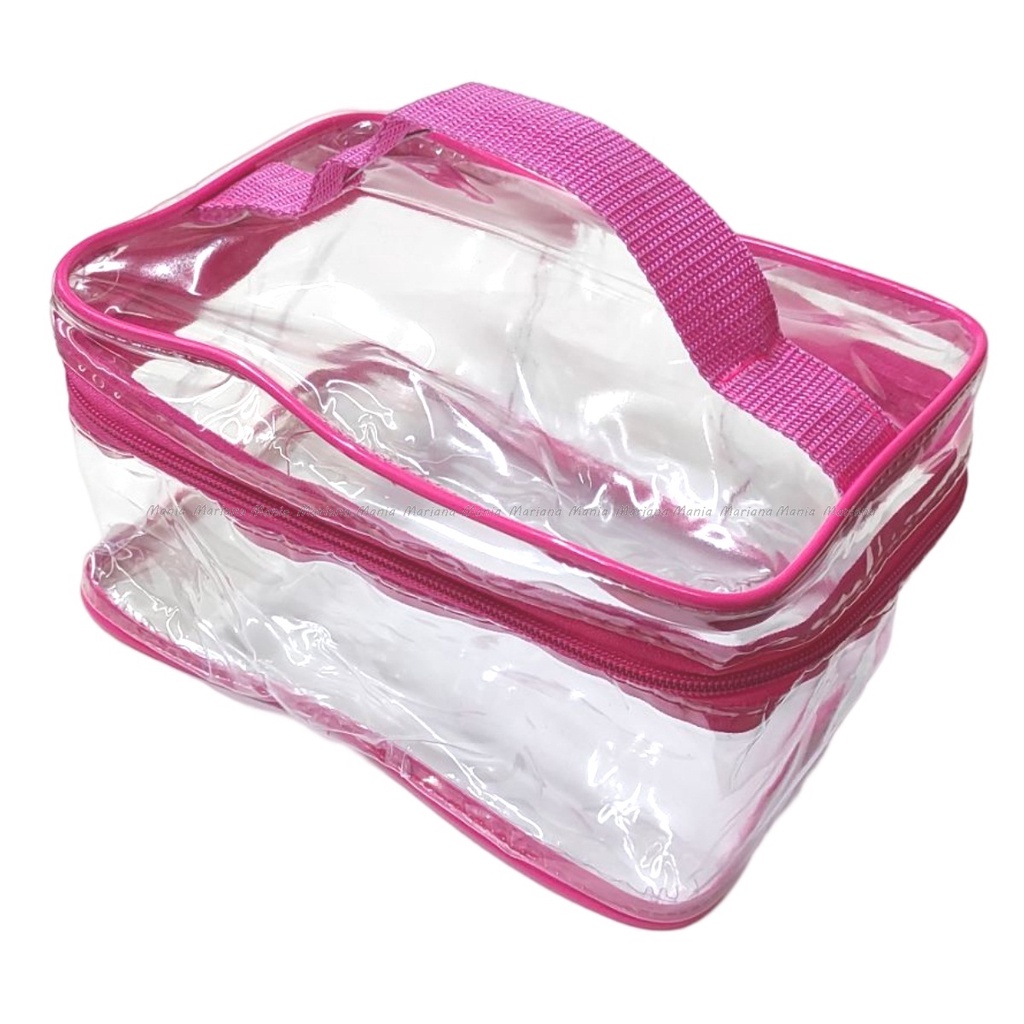 Necessaire Estojo Frasqueira Organizadora baú Viagem Multiuso Transparente Colorida