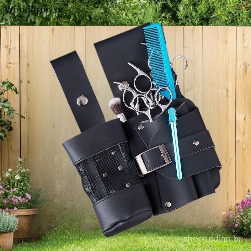 WoodAron Barber Hair Scissor Bag Clipsb Case Cabeleireiro Barbeiro Coldre Bolsas Titular Ferramenta Salão De Cintura Pa