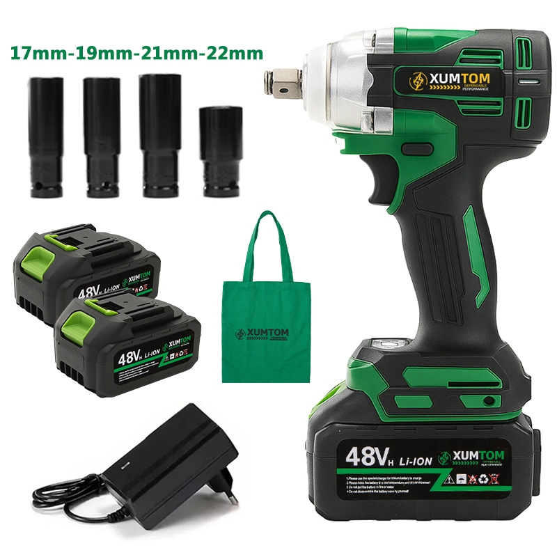 Chave De Impacto 450NM Parafusadeira Furadeira Brushless 02 Baterias 48v Dual voltage