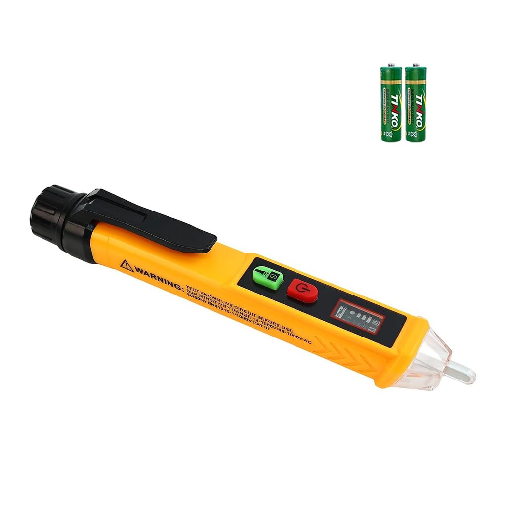 Voltage Tester Non Contact Voltage Detector Dual Range AC 12V/48V-1000V,Electrical Tester Pen with LCD Display Live Wire