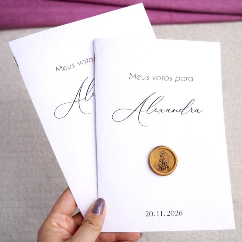 Par de Caderno de Votos Casamento com Selo de Cera  - 