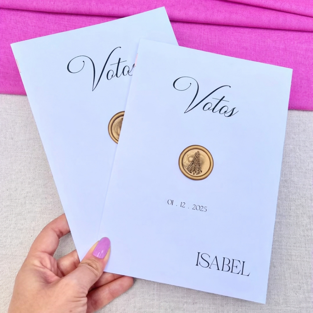 Par de Caderno de Votos Casamento Personalizado com Lacre de Cera -  ENVIO NO MESMO DIA