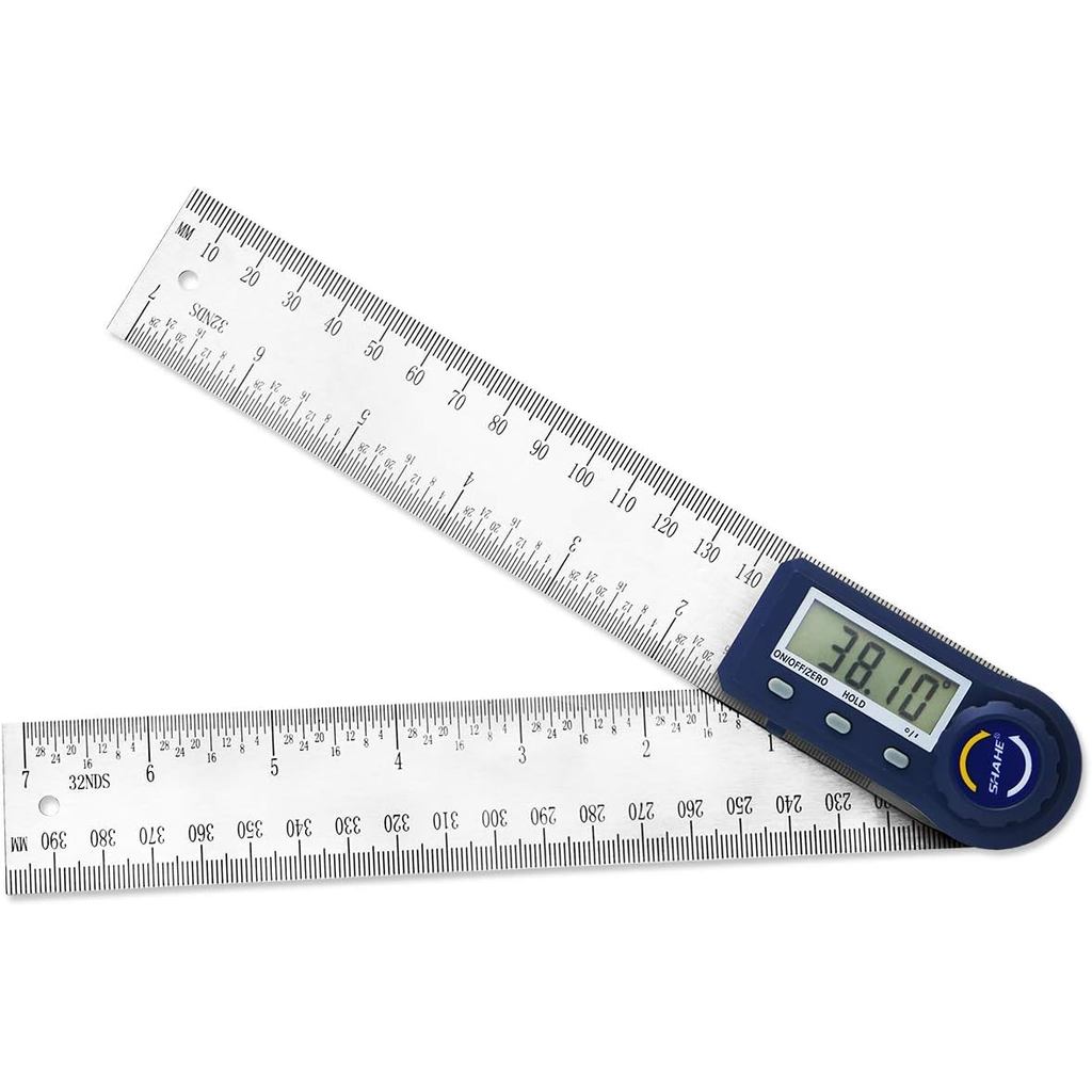 Digital Angle Finder,2 in 1 Digital Protractor, 7 inch / 200mm Stainless Steel Digital Angle Ruler with Zeroing and Lock