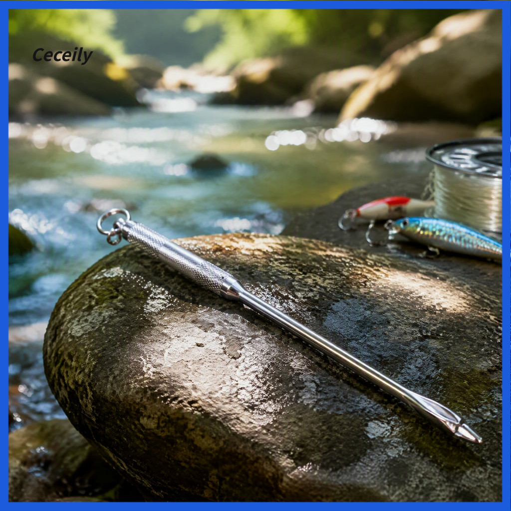 Stainless Steel Hook Disgorger Lightweight Fishing Equipment Remover 7.5 Inch Extractor Tool with Anti-slip for for Sout