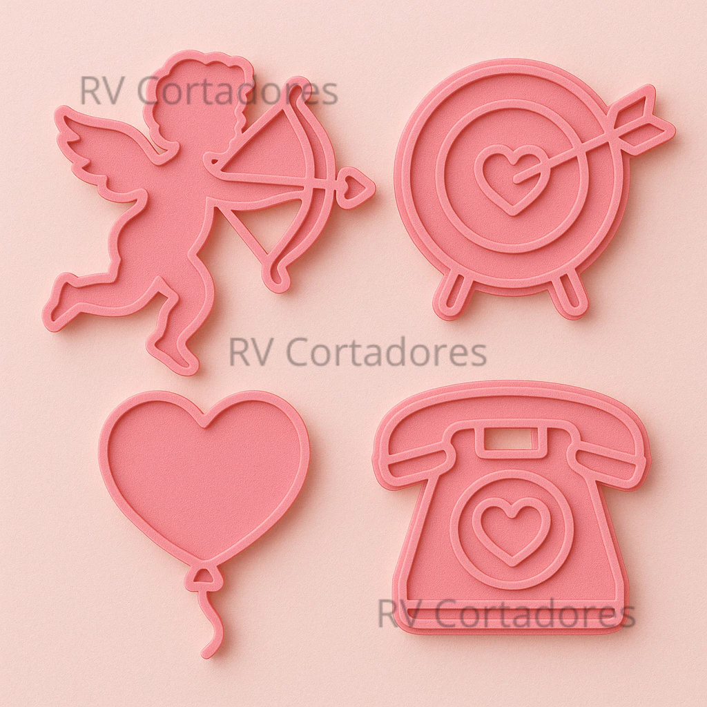 Cortadores Dia dos Namorados Kit Telefone - Pasta Americana molde Biscuit