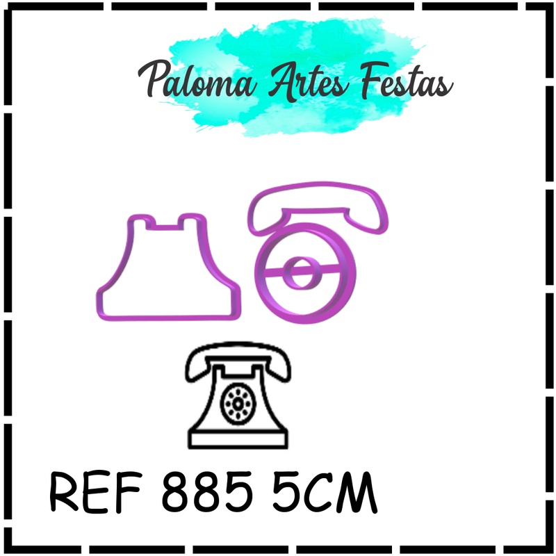 CORTADOR TELEFONE   5CM TODO MUNDO EM PANICO  MOLDULAR PASTA AMERICANA BISCUIT PLA TRUFA DOCINHO BISCOITO