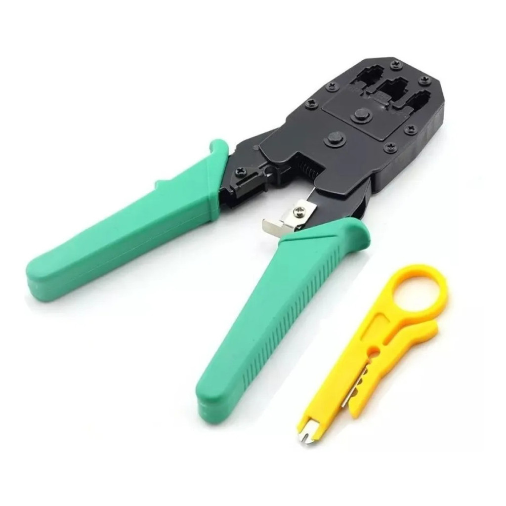 Alicate Crimpador RJ45 RJ11 Profissional Com Desencapador De Fios Rede Telefone Cortador 3 Em 1 🌐🛠️⚡