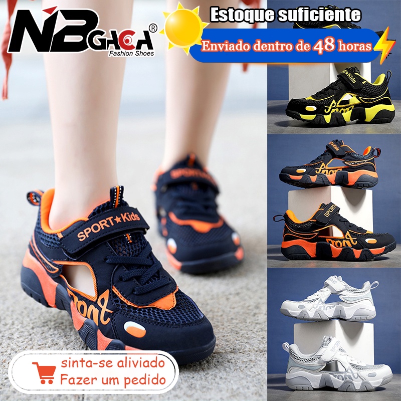 4-color tennis shoes children's sports racing boys aged 5 to 18 girls' summer sandals, children's breathable sizes 28-39