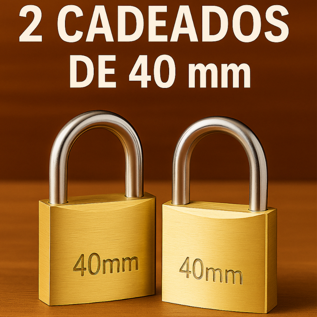 2 Cadeado 40mm Reforçado de Alta Segurança Tamanho Médio Com 3 Chaves