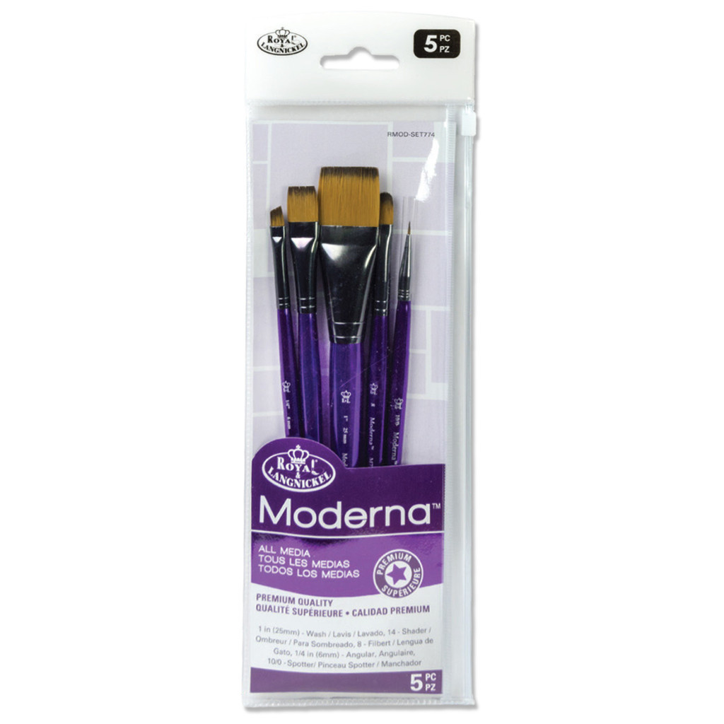 Kit Pinceis com 5 Peças All Media Moderna 77 Series Brush Sets Royal e Langnickel - Rmod-set774