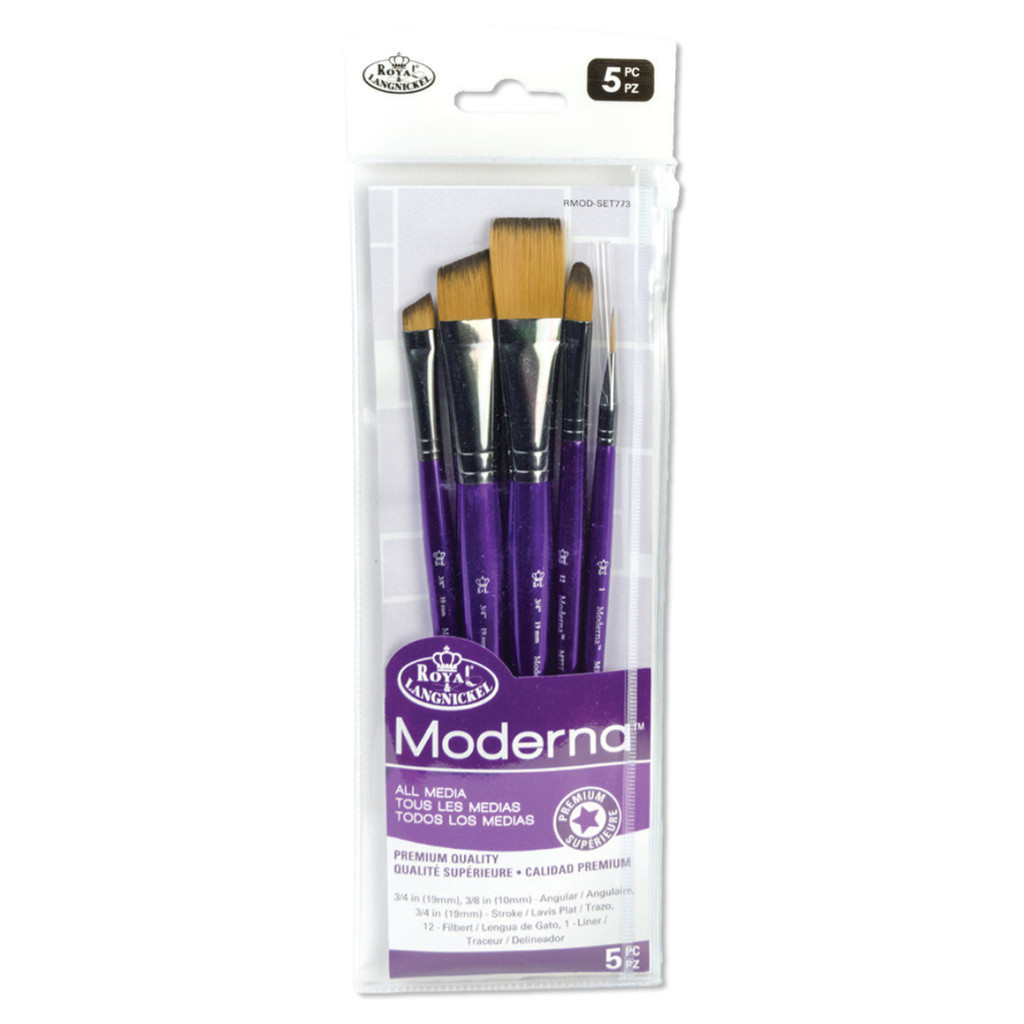 Kit Pinceis com 5 Peças All Media Moderna 77 Series Brush Sets Royal e Langnickel - Rmod-set773