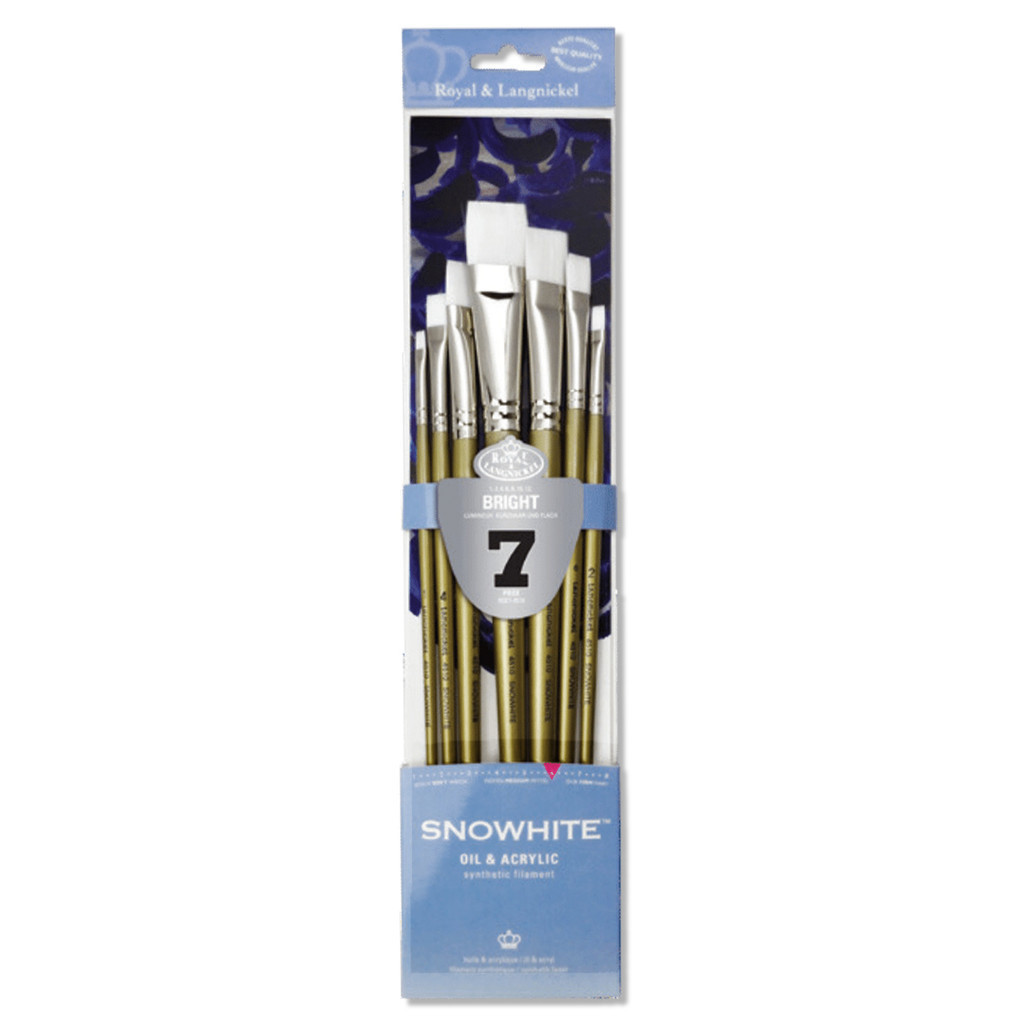 Kit Pinceis Cerda Branca com 7 Peças Snowhite Brush Sets Royal e Langnickel - Rset-4510