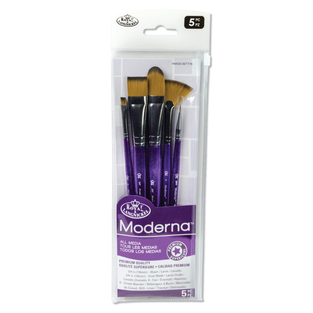 Kit Pinceis com 5 Peças All Media Moderna 77 Series Brush Sets Royal e Langnickel - Rmod-set776