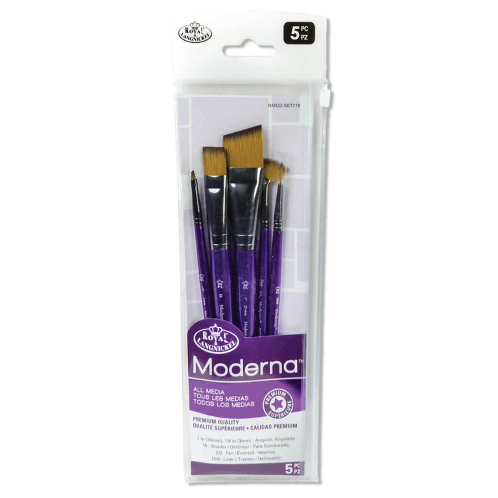 Kit Pinceis com 5 Peças All Media Moderna 77 Series Brush Sets Royal e Langnickel - Rmod-set778