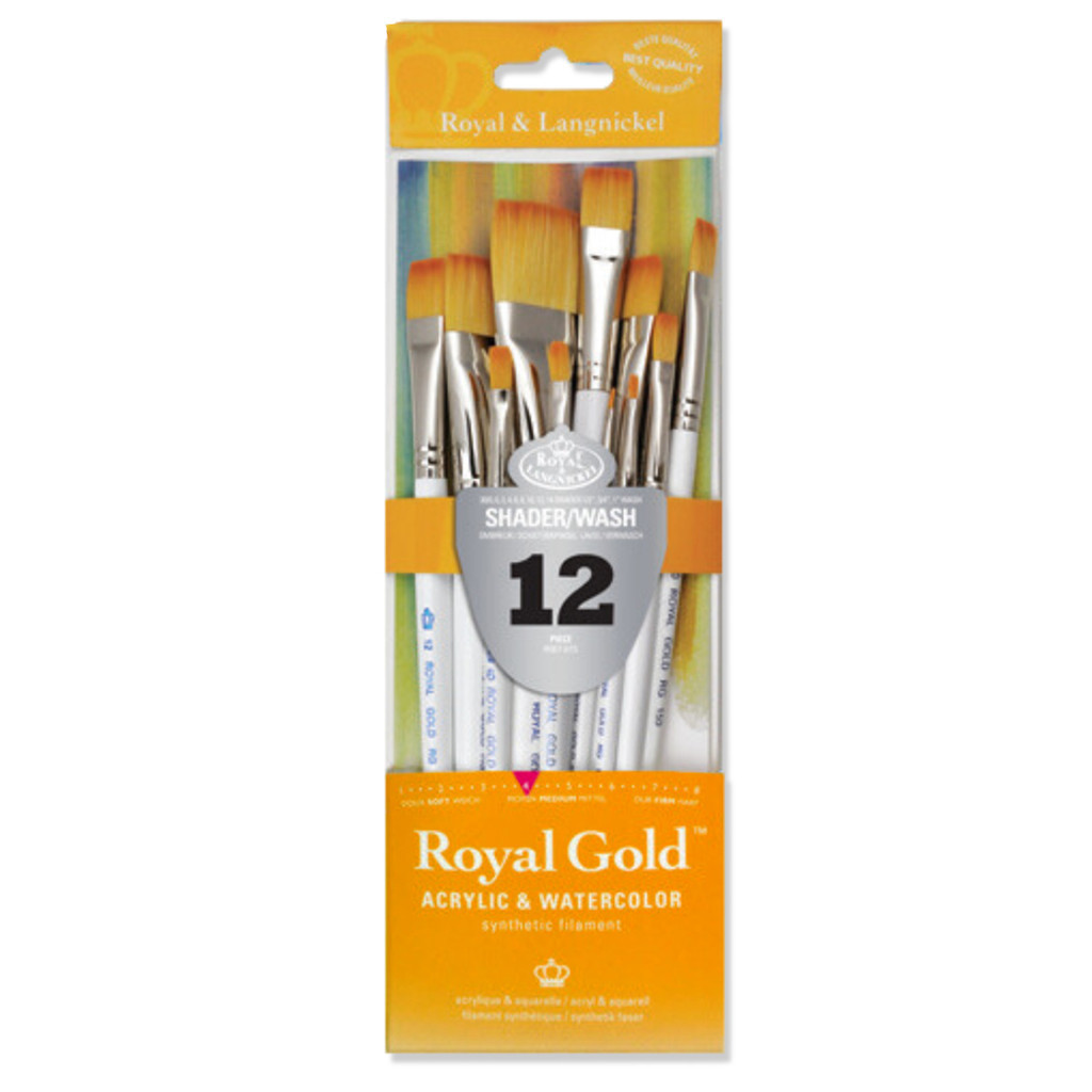 Kit Pinceis Brancos com 12 Peças Royal Gold Brush Sets Acrílico Royal e Langnickel - Rset-gts