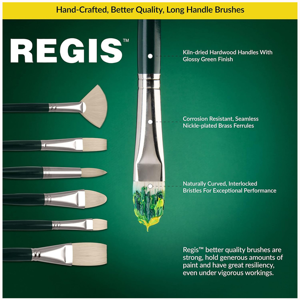 Kit Pincéis Verdes com 7 Peças Regis Brush Sets Royal e Langnickel - Rset-400r