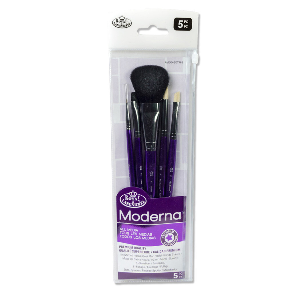 Kit Pinceis com 5 Peças All Media Moderna 77 Series Brush Sets Royal e Langnickel - Rmod-set782