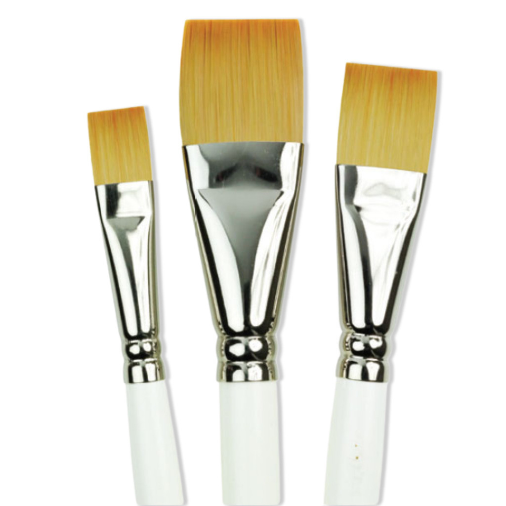 Kit Pinceis Brancos com 3 Peças Royal Gold Brush Sets Acrílico Royal e Langnickel - Rset-amg