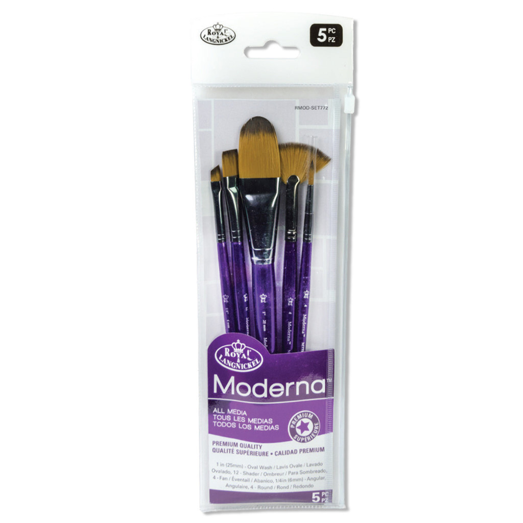 Kit Pinceis com 5 Peças All Media Moderna 77 Series Brush Sets Royal e Langnickel - Rmod-set772