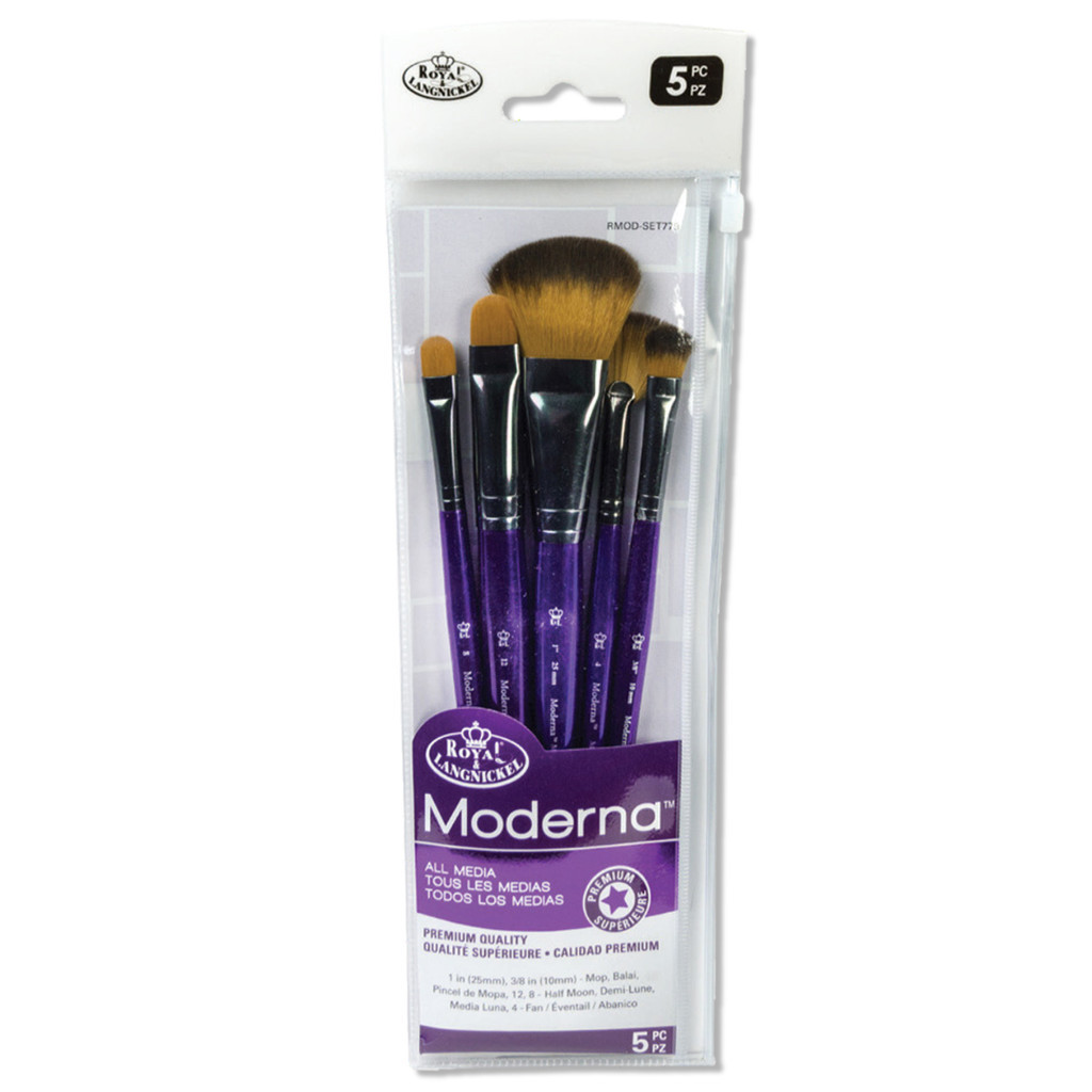 Kit Pinceis com 5 Peças All Media Moderna 77 Series Brush Sets Royal e Langnickel - Rmod-set779