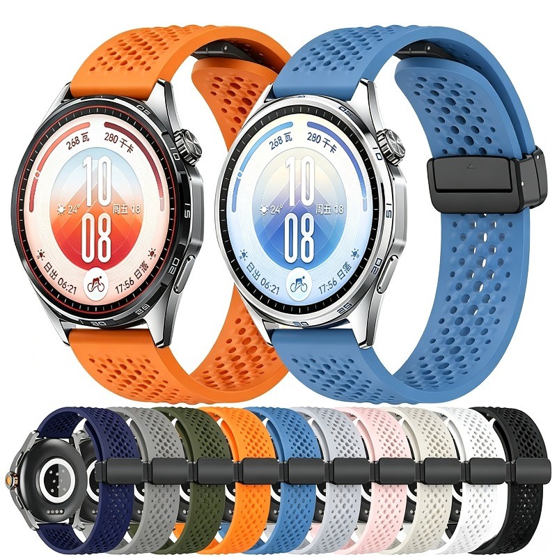 Pulseira Magnética De Silicone De 22mm Para Huawei Watch GT7 GT6 GT5/4 46mm Esportiva Xiaomi S5 S4