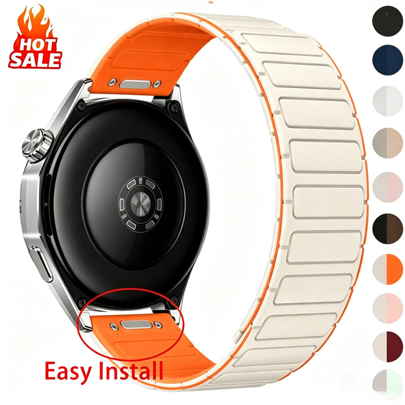 Pulseira Magnética De Silicone De 18mm 22mm Para Huawei Watch GT7 7Pro GT6 6Pro 5 41mm 46mm De Substituição De Liberação