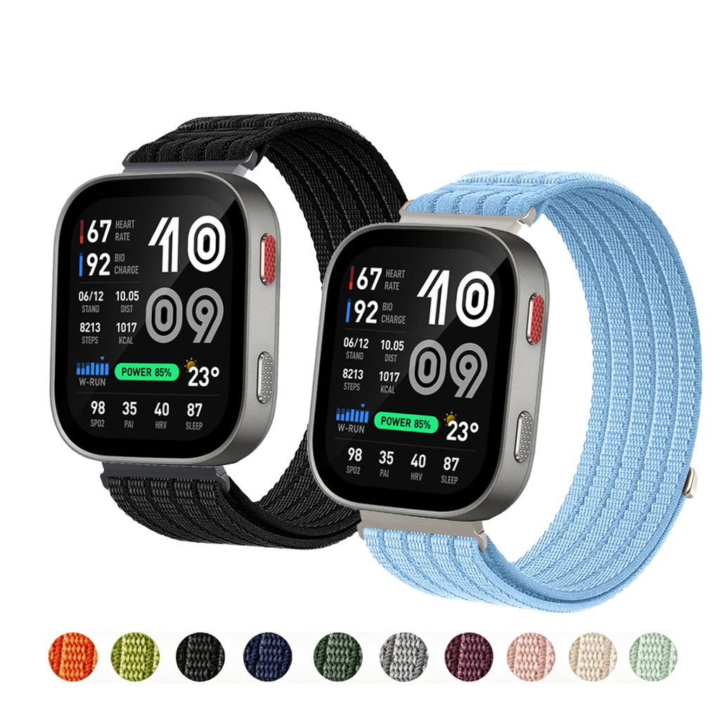 20MM 22MM Tecido Náilon Loop Cinta Esporte Banda Pulseira Para Huami Amazfit Bip6 Bip 3 5 6 Max Bip3 pro S Lite U