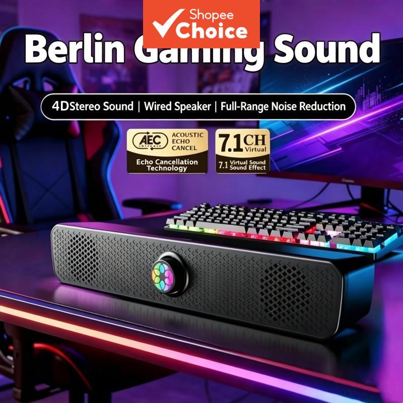 SADA Computador Bluetooth Speaker Soundbar Desktop Long Strip Subwoofer De Alto Volume De Alta Qualidade