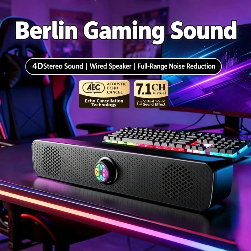 SADA Computador Bluetooth Speaker Soundbar Desktop Long Strip Subwoofer De Alto Volume De Alta Qualidade